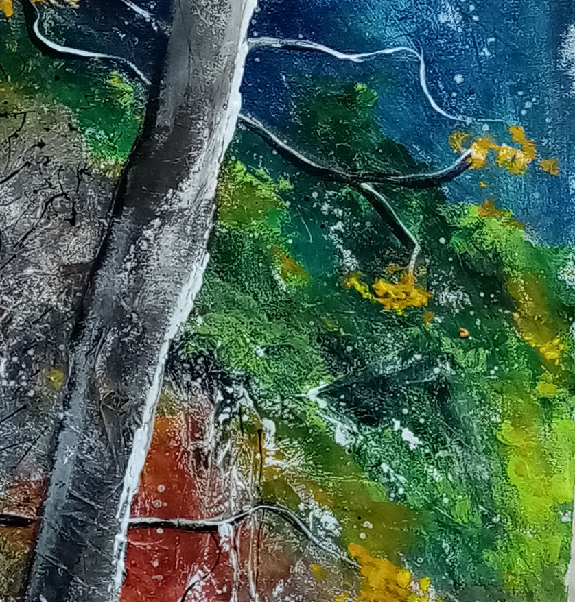 Série 7 d'arbres acrylique peinture artistique | Jocelyne Mothe Aspet